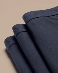 Underwear<Charles Tyrwhitt 3 Pack Cotton Stretch Jersey Trunks - French Blue Navy