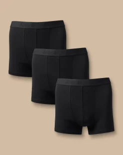 Underwear<Charles Tyrwhitt 3 Pack Cotton Stretch Jersey Trunks - Black