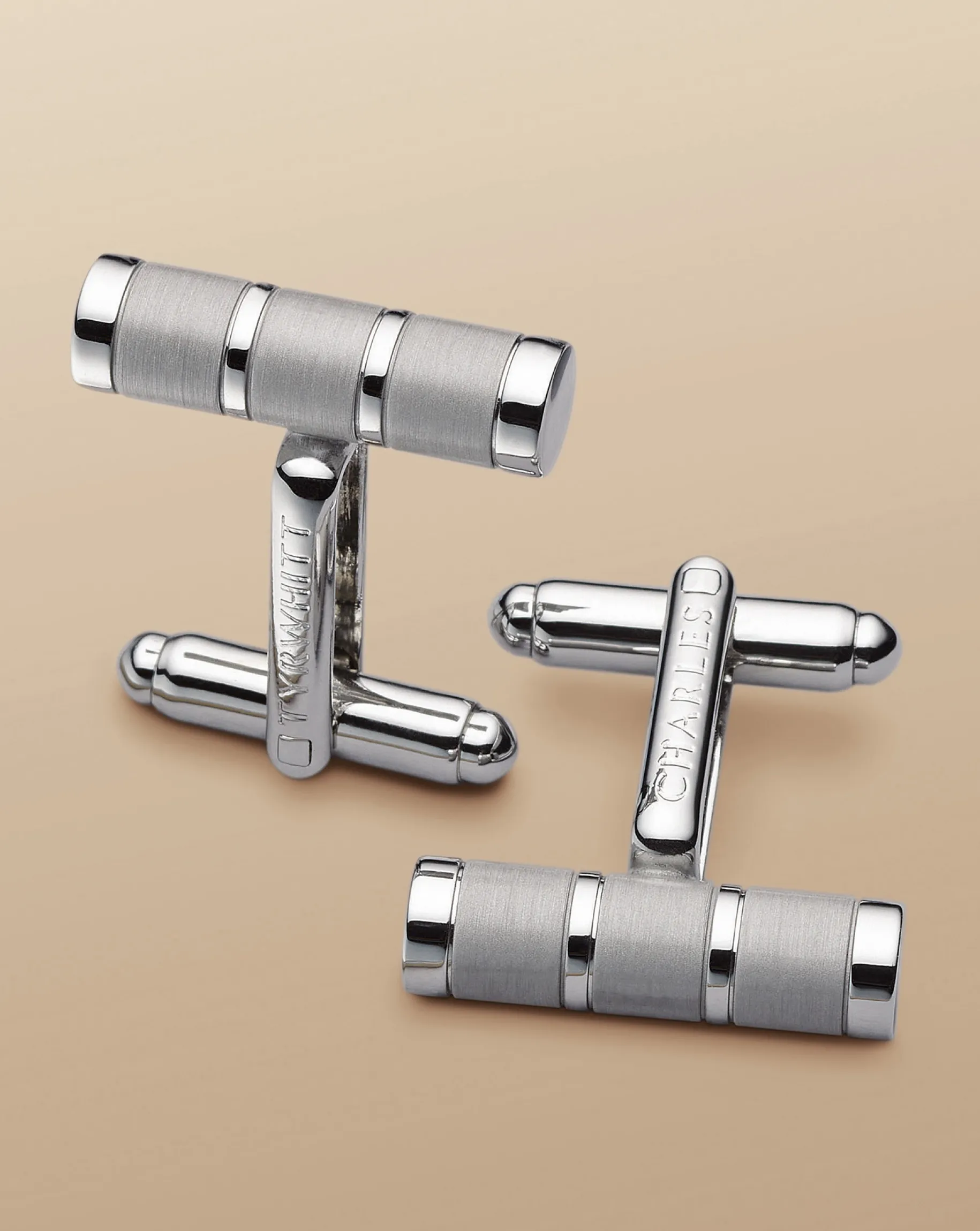 Cufflinks|Evening Accessories<Charles Tyrwhitt Bar Cufflink - Silver Grey