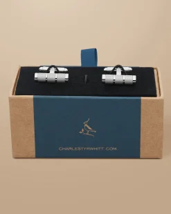 Cufflinks|Evening Accessories<Charles Tyrwhitt Bar Cufflink - Silver Grey