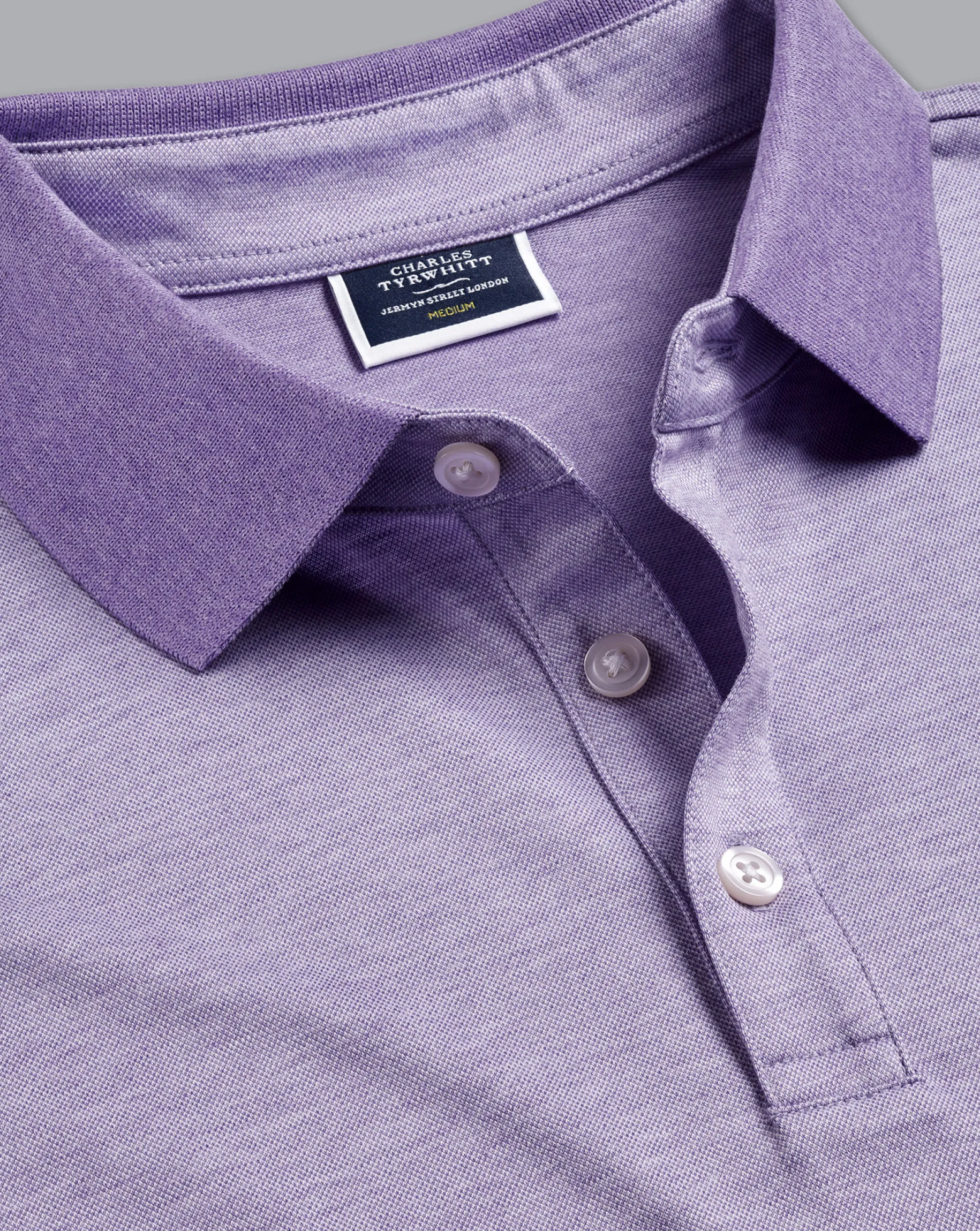 Shirt Sale|Polos<Charles Tyrwhitt Birdseye Pique Polo - Mauve Purple