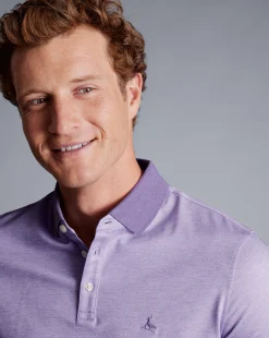 Shirt Sale|Polos<Charles Tyrwhitt Birdseye Pique Polo - Mauve Purple