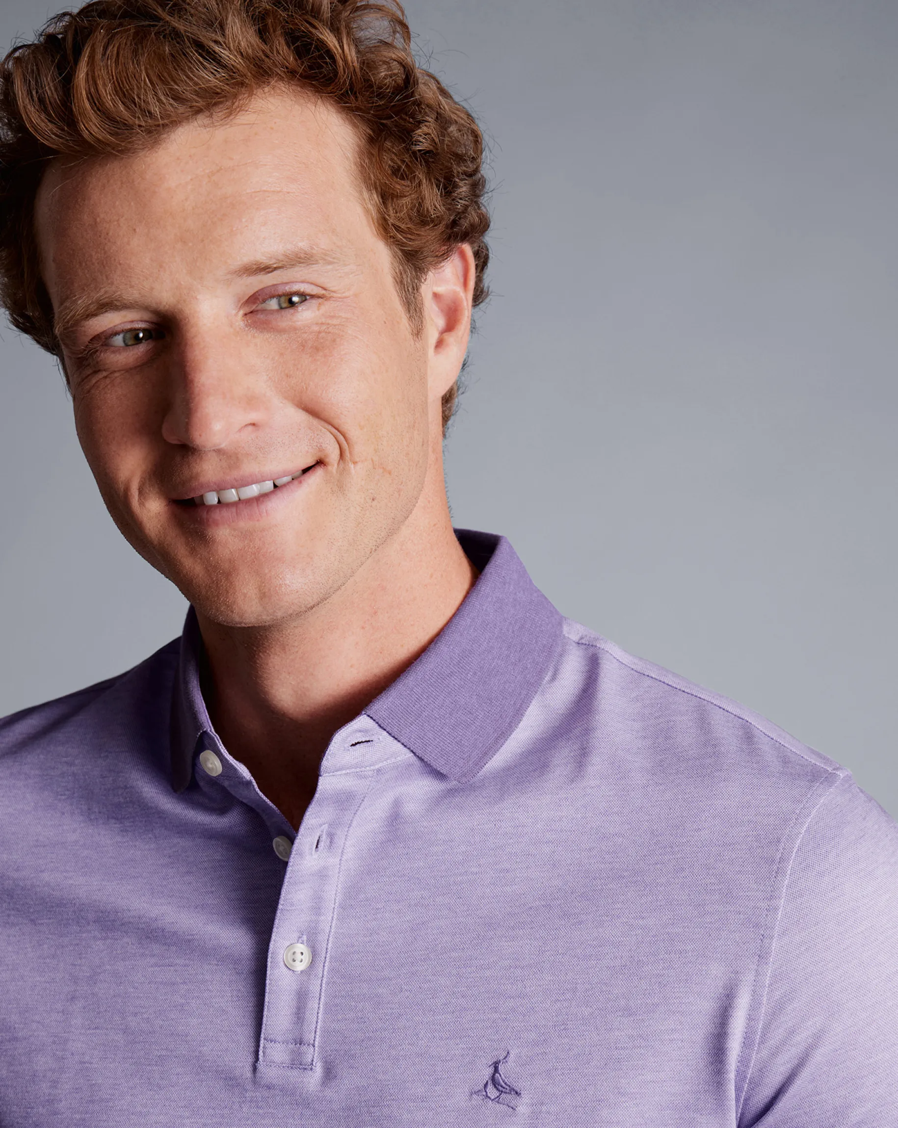 Shirt Sale|Polos<Charles Tyrwhitt Birdseye Pique Polo - Mauve Purple