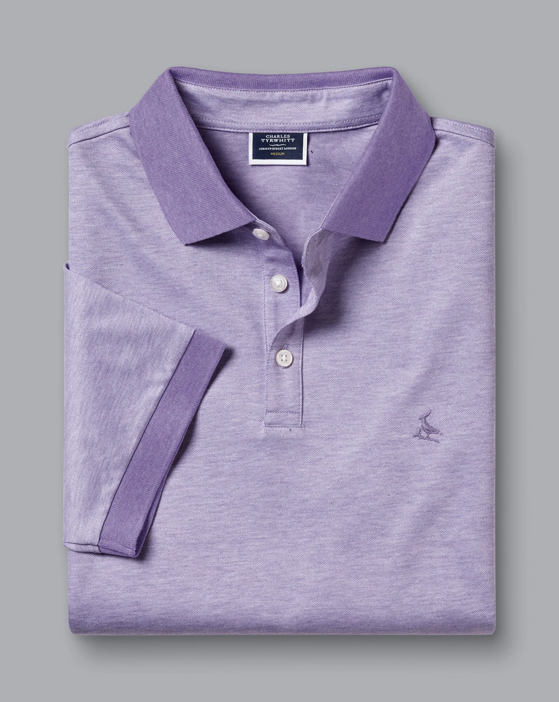Shirt Sale|Polos<Charles Tyrwhitt Birdseye Pique Polo - Mauve Purple