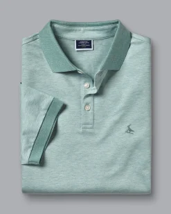 Shirt Sale|Polos<Charles Tyrwhitt Birdseye Pique Polo - Green Teal