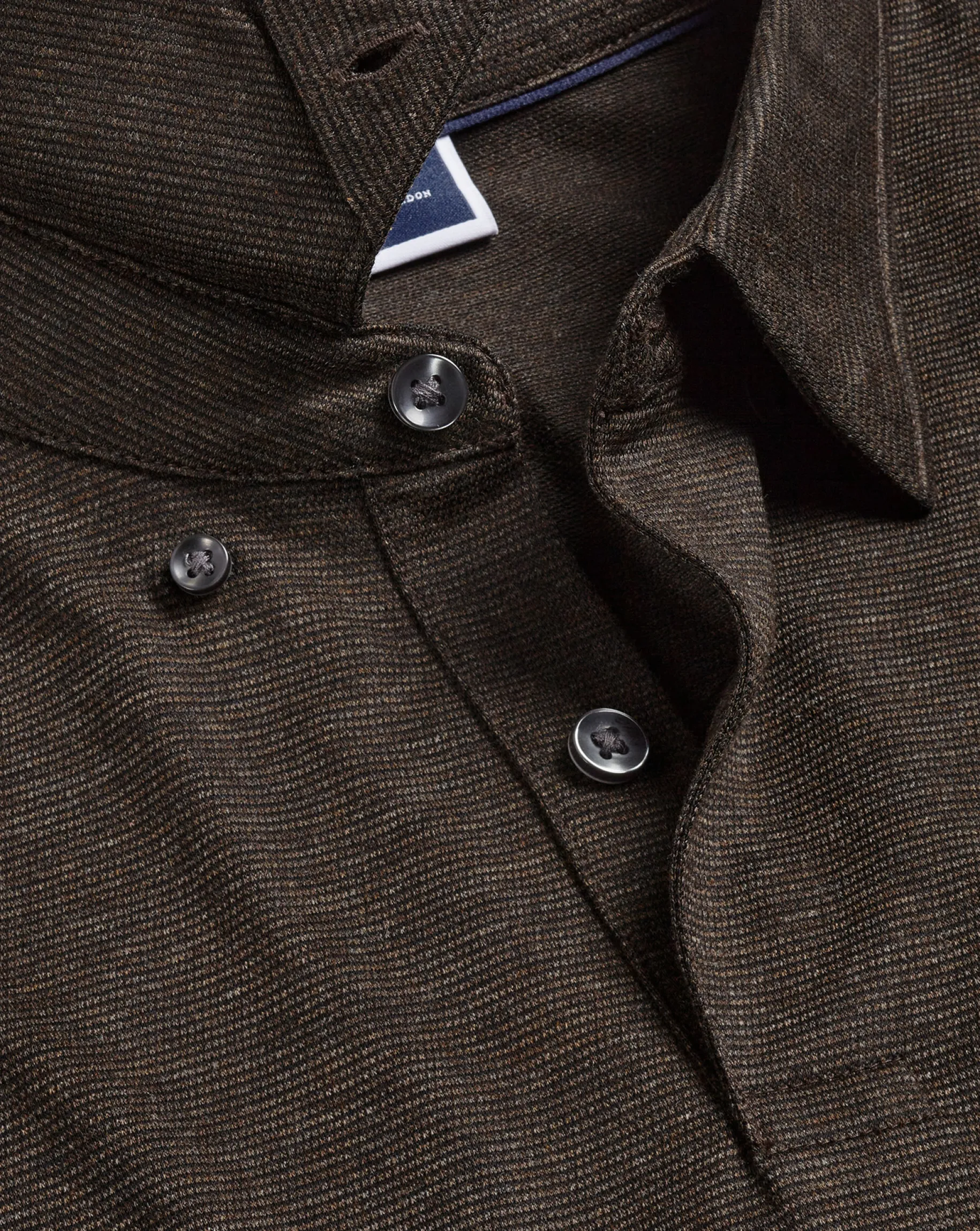 Shirt Sale|Polos<Charles Tyrwhitt Birdseye Stripe Jacquard Polo - Brown Chocolate