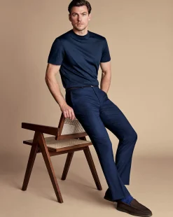 Suit Pants<Charles Tyrwhitt Birdseye Ultimate Performance Suit Pants - Blue Indigo