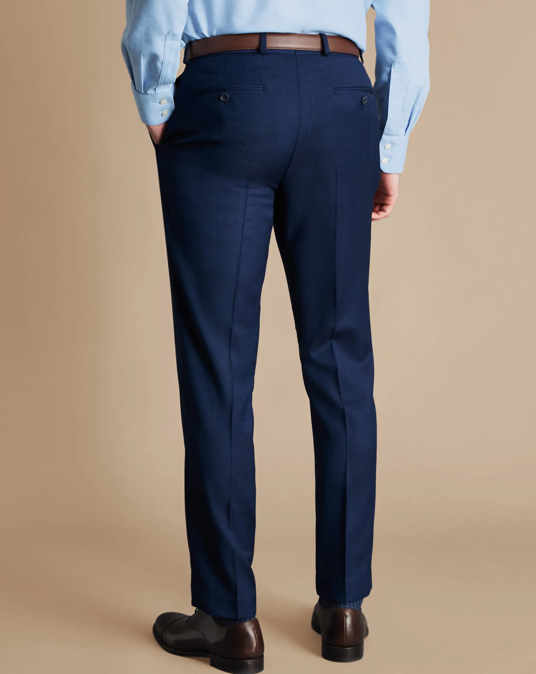 Suit Pants<Charles Tyrwhitt Birdseye Ultimate Performance Suit Pants - Blue Indigo