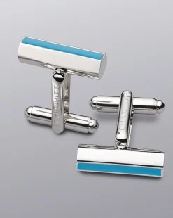 Accessories<Charles Tyrwhitt Blue Bar Enamel Cufflink - Ocean Blue