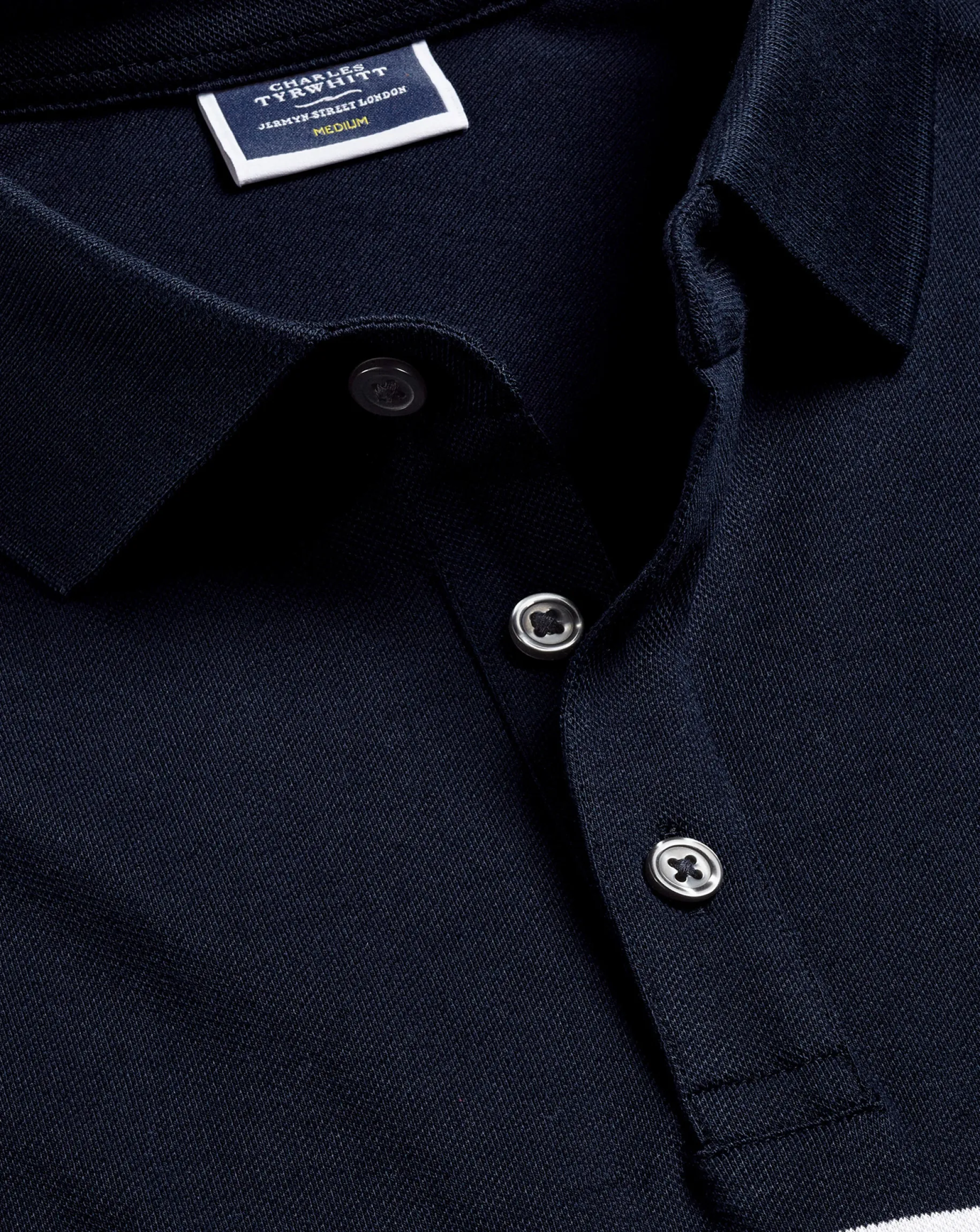 Shirt Sale|Polos<Charles Tyrwhitt Breton Stripe Tyrwhitt Pique Polo - Navy & White Navy and White