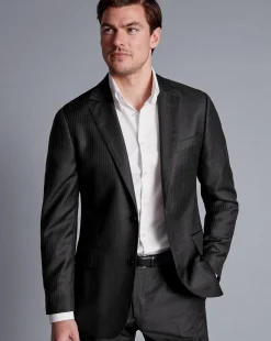 Suit Jackets|Blazers<Charles Tyrwhitt British Luxury Stripe Suit Jacket - Gray Charcoal