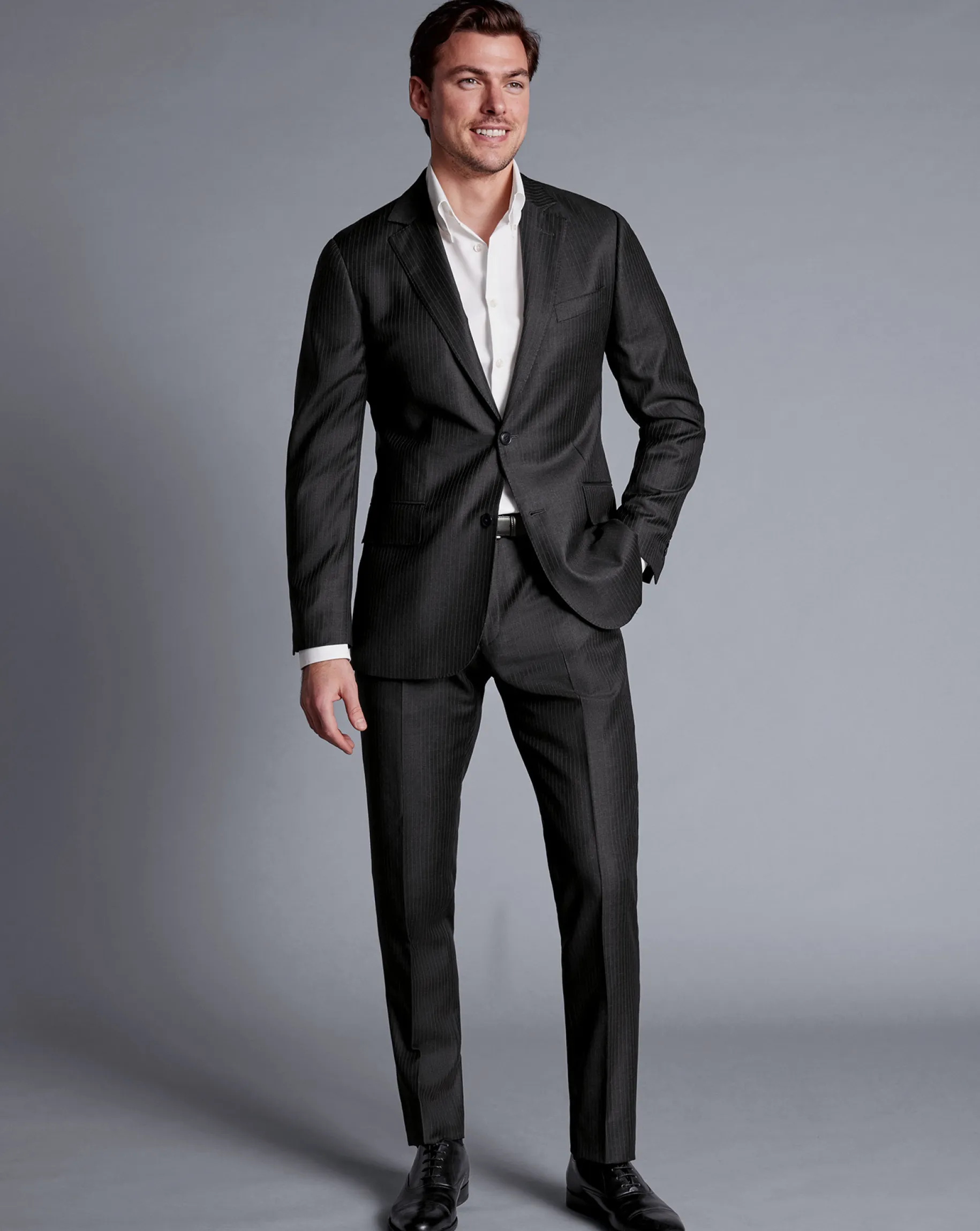 Suit Jackets|Blazers<Charles Tyrwhitt British Luxury Stripe Suit Jacket - Gray Charcoal