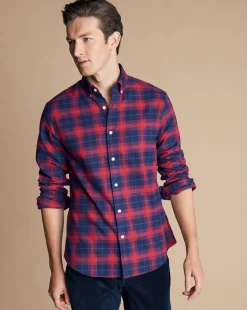 Shirt Sale|Casual Shirts<Charles Tyrwhitt Brushed Flannel Check Shirt - Red