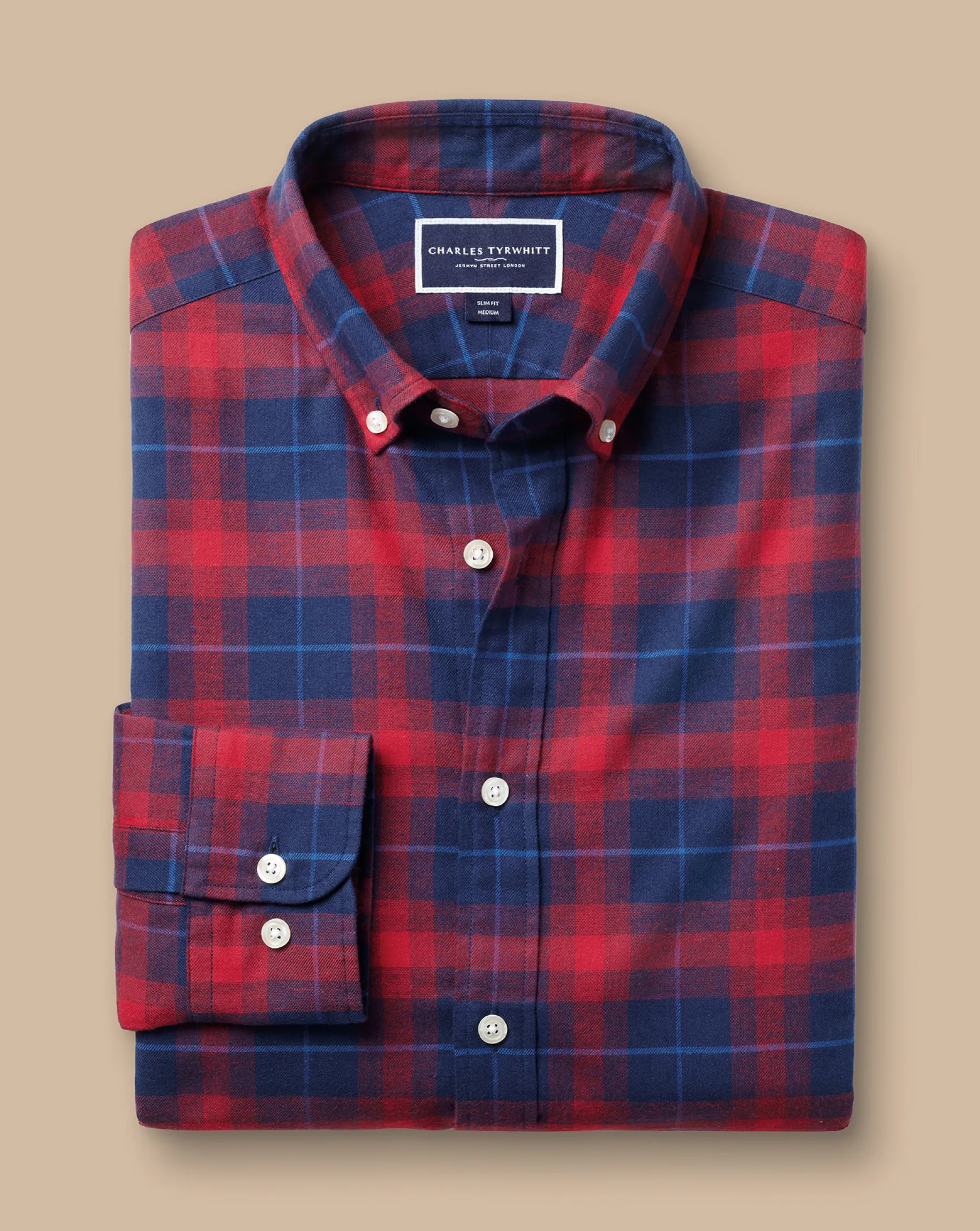 Shirt Sale|Casual Shirts<Charles Tyrwhitt Brushed Flannel Check Shirt - Red