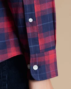 Shirt Sale|Casual Shirts<Charles Tyrwhitt Brushed Flannel Check Shirt - Red