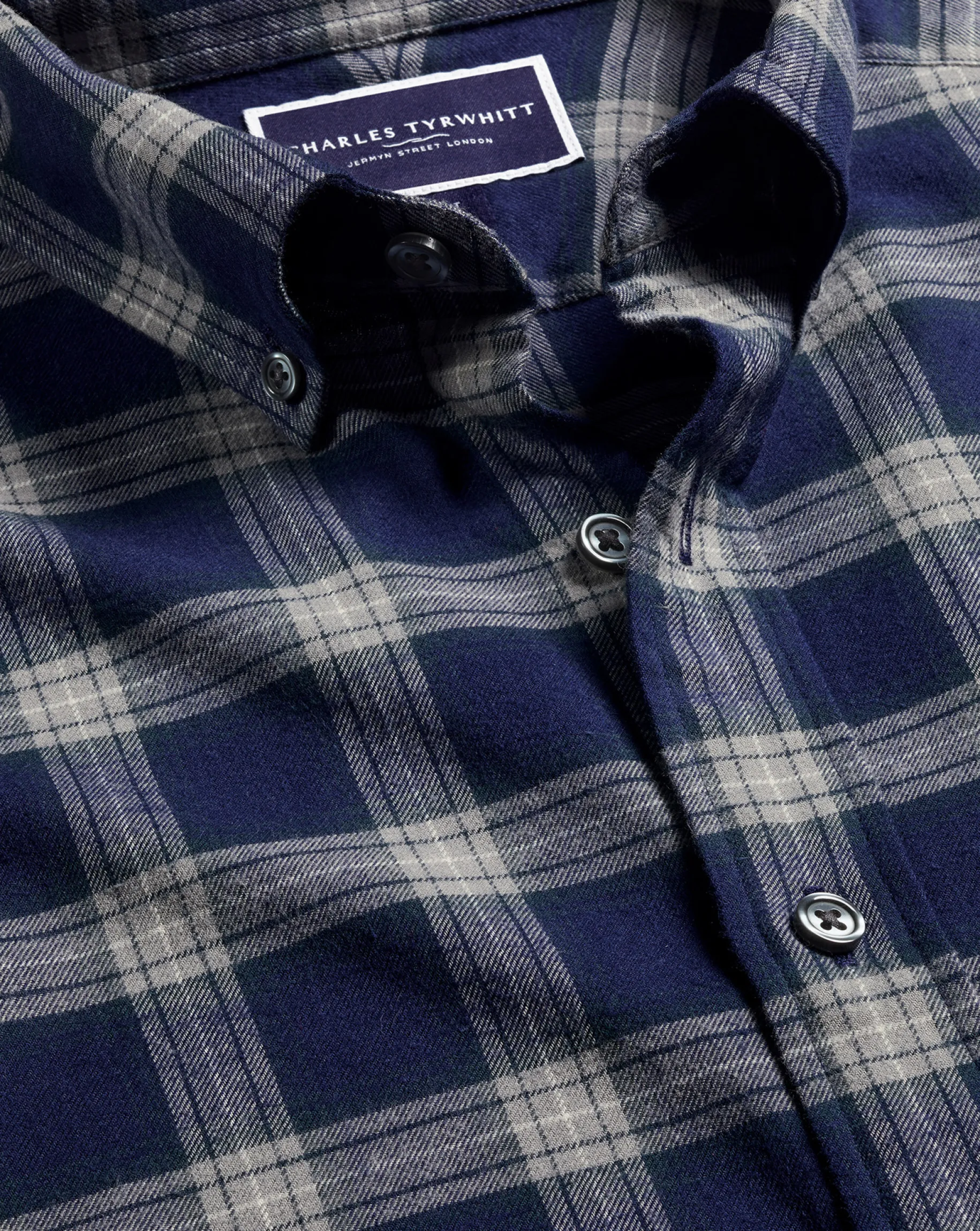 Shirt Sale|Casual Shirts<Charles Tyrwhitt Brushed Flannel Check Shirt - French Blue
