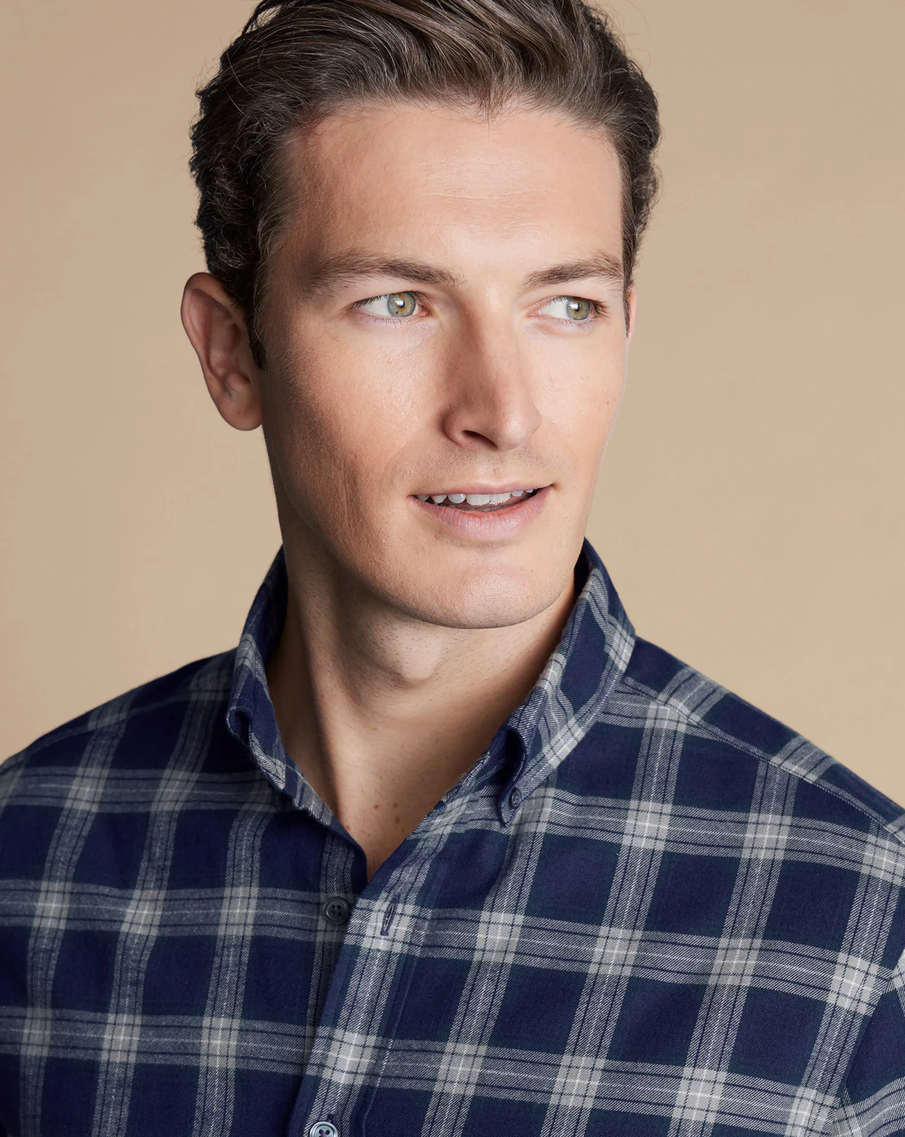 Shirt Sale|Casual Shirts<Charles Tyrwhitt Brushed Flannel Check Shirt - French Blue