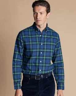 Shirt Sale|Casual Shirts<Charles Tyrwhitt Brushed Flannel Multi Check Shirt - Green Green Multicoloured