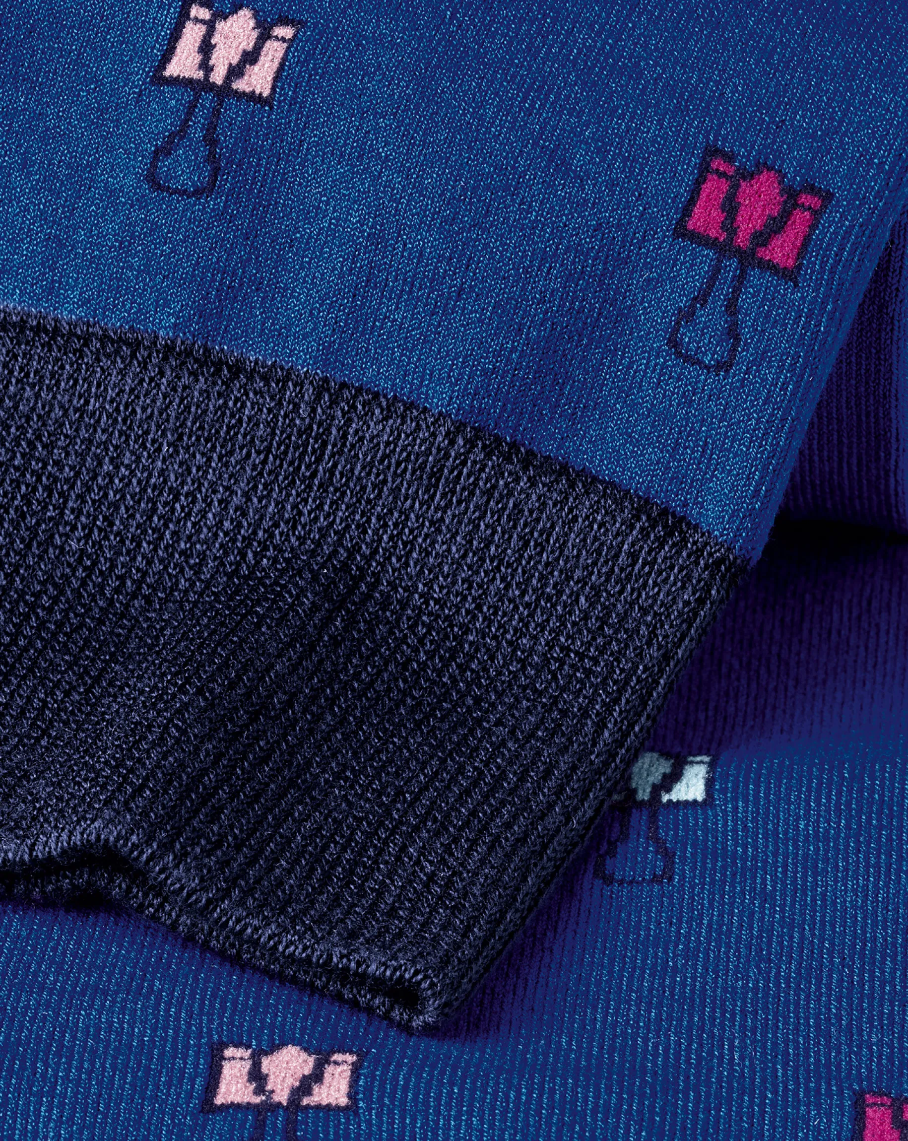 Accessories<Charles Tyrwhitt Bulldog Clip Motif Socks - Cobalt Blue