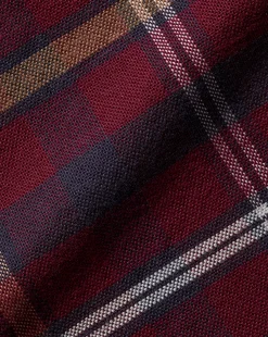 Casual Shirts|Check Shirts<Charles Tyrwhitt Button-Down Collar Brushed Washed Oxford Check Shirt - Dark Red