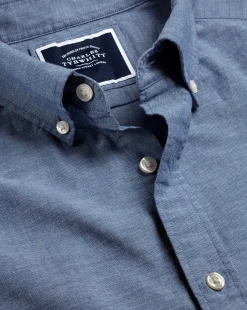 Casual Shirts|Blue Shirts<Charles Tyrwhitt Button-Down Collar Chambray Shirt - Indigo Blue