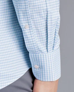 Shirt Sale|Dress Shirts<Charles Tyrwhitt Button-Down Collar Check Non-Iron Stretch Oxford Shirt - Cornflower Blue