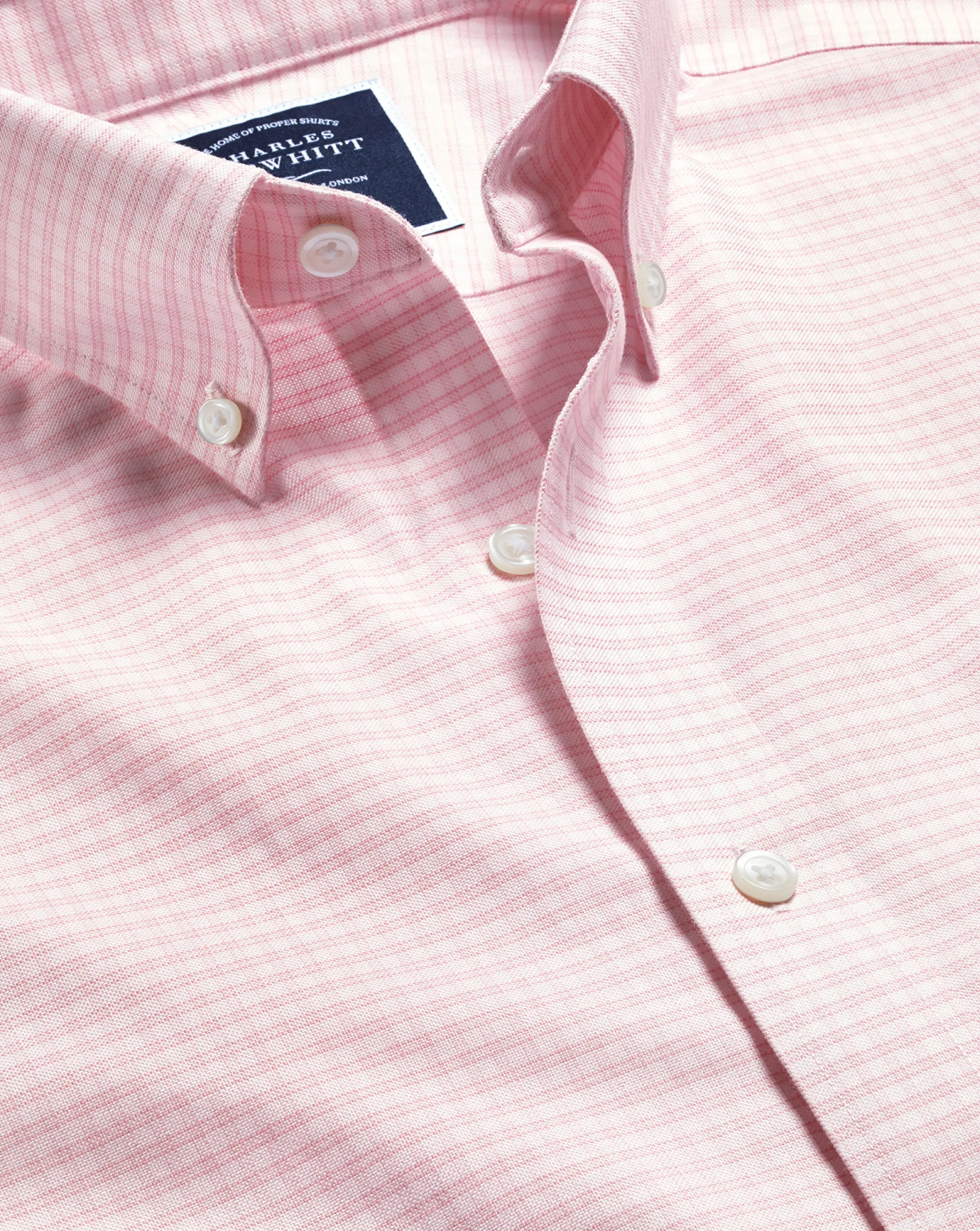 Shirt Sale|Dress Shirts<Charles Tyrwhitt Button-Down Collar Check Non-Iron Stretch Oxford Shirt - Pink