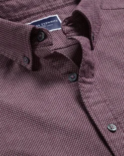 Casual Shirts|Flannel Shirts<Charles Tyrwhitt Button-Down Collar Dobby Flannel Shirt - Blackberry Purple