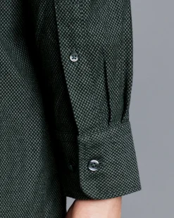 Casual Shirts|Flannel Shirts<Charles Tyrwhitt Button-Down Collar Dobby Flannel Shirt - Dark Green