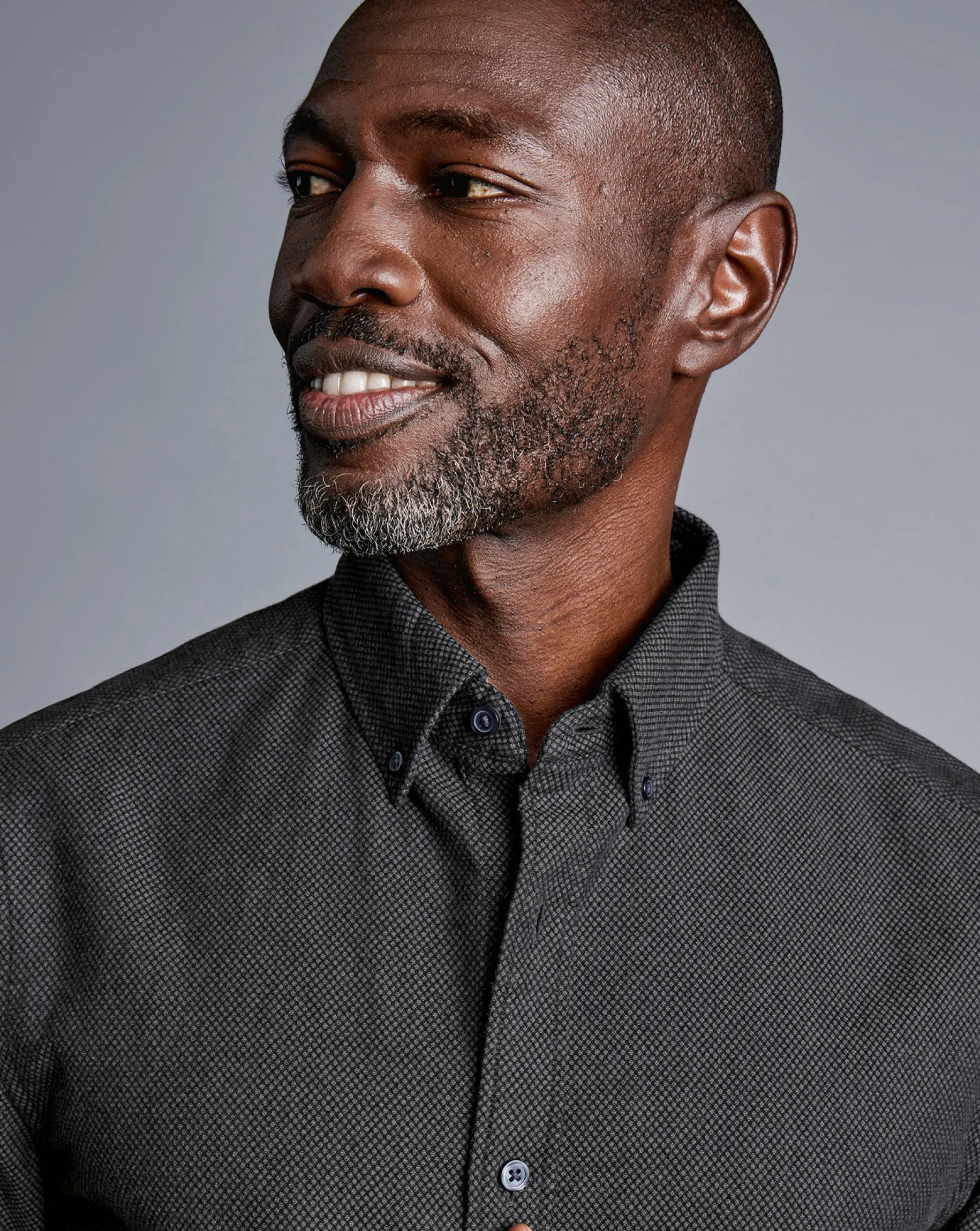 Flannel Shirts|Casual Shirts<Charles Tyrwhitt Button-Down Collar Dobby Flannel Shirt - Grey Charcoal