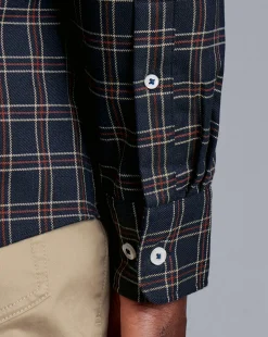 Shirt Sale|Casual Shirts<Charles Tyrwhitt Button-Down Collar Non-Iron Twill Triple Windowpane Shirt - Burnt Orange