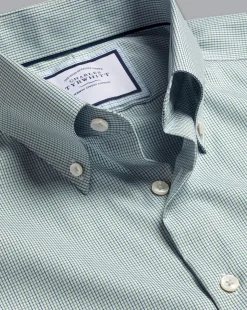 Shirt Sale|Dress Shirts<Charles Tyrwhitt Button-Down Collar Non-Iron Check Shirt - Pale Teal Green