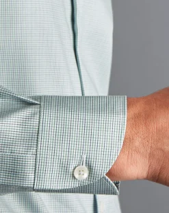 Shirt Sale|Dress Shirts<Charles Tyrwhitt Button-Down Collar Non-Iron Check Shirt - Pale Teal Green