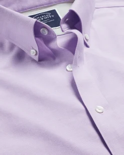 Business Casual Shirts|Casual Shirts<Charles Tyrwhitt Button-Down Collar Non-Iron Stretch Oxford Shirt - Lavender Purple