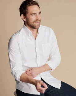 Business Casual Shirts|Casual Shirts<Charles Tyrwhitt Button-Down Collar Non-Iron Stretch Oxford Shirt - White