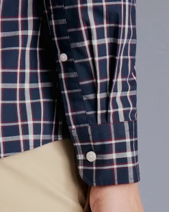 Shirt Sale|Casual Shirts<Charles Tyrwhitt Button-Down Collar Non-Iron Stretch Poplin Check Shirt - Red