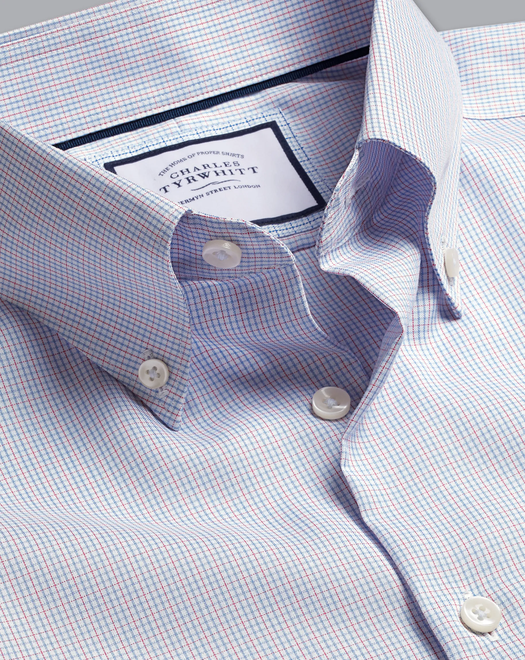 Shirt Sale|Dress Shirts<Charles Tyrwhitt Button-Down Collar Non-Iron Check Shirt - Bright Pink