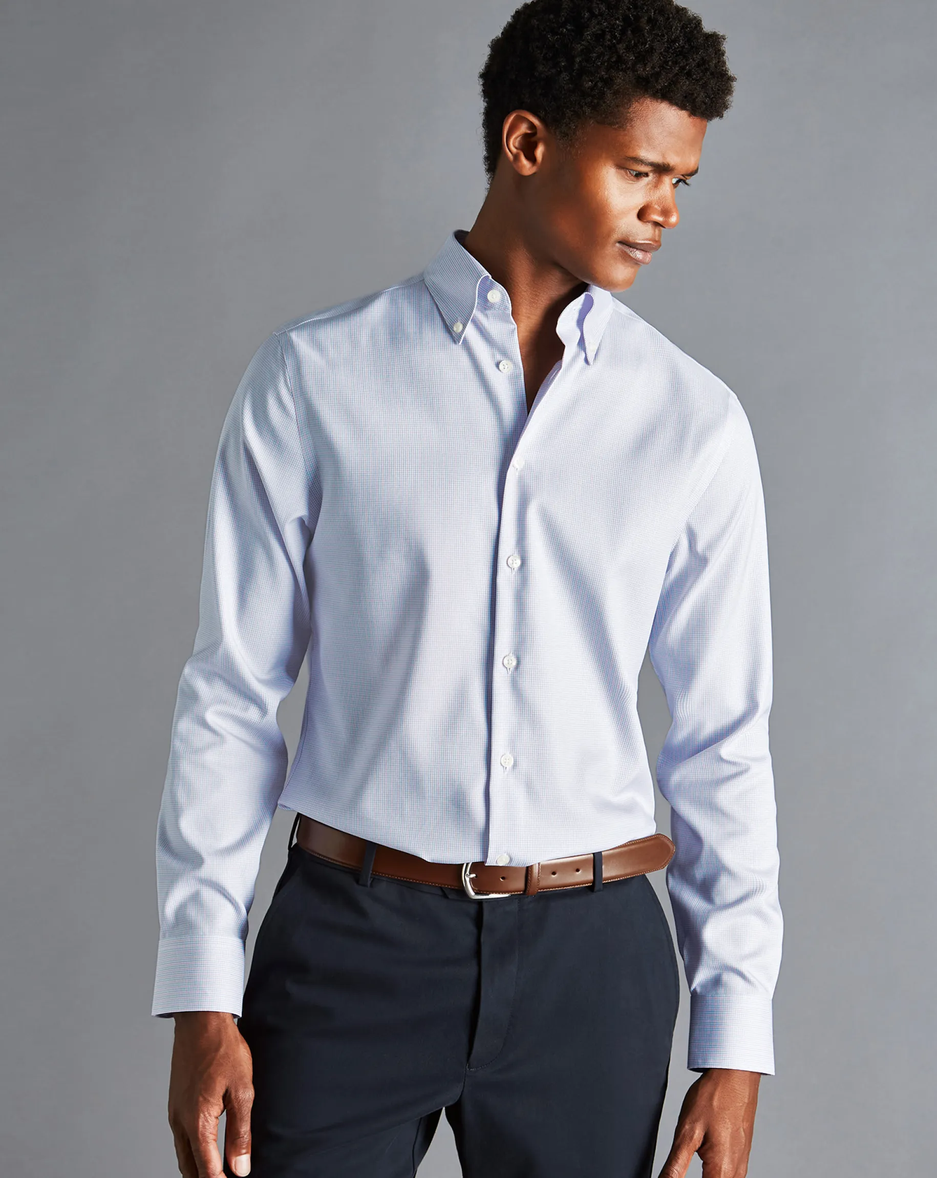 Shirt Sale|Dress Shirts<Charles Tyrwhitt Button-Down Collar Non-Iron Check Shirt - Bright Pink