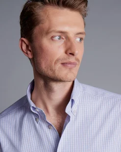 Shirt Sale|Casual Shirts<Charles Tyrwhitt Button-Down Collar Non-Iron Oxford Twin Check Shirt - Purple Lilac