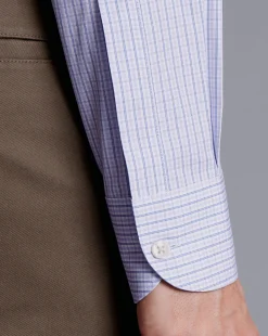 Shirt Sale|Casual Shirts<Charles Tyrwhitt Button-Down Collar Non-Iron Oxford Twin Check Shirt - Purple Lilac