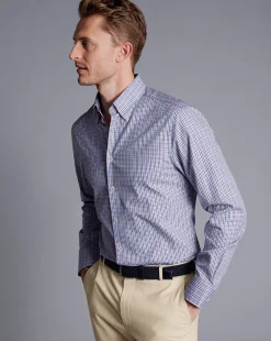 Shirt Sale|Casual Shirts<Charles Tyrwhitt Button-Down Collar Non-Iron Oxford Multi Check Shirt - Dark Pink