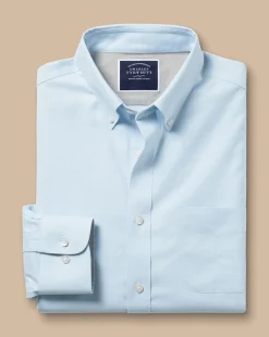 Business Casual Shirts|Casual Shirts<Charles Tyrwhitt Button-Down Collar Non-Iron Stretch Oxford Shirt - Blue Sky