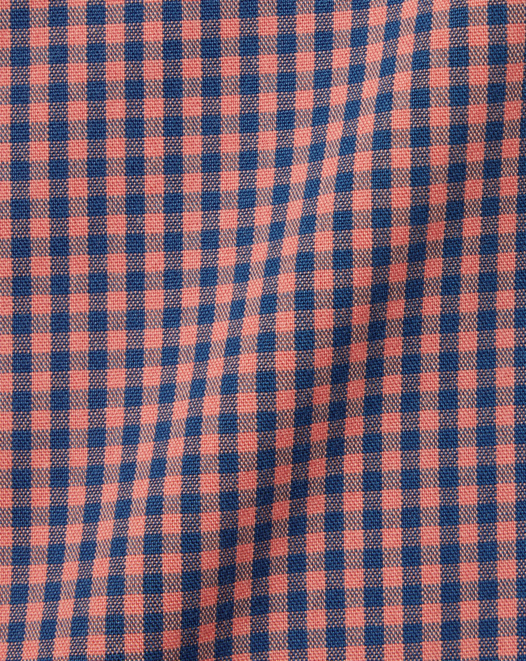 Business Casual Shirts|Casual Shirts<Charles Tyrwhitt Button-Down Collar Non-Iron Stretch Poplin Mini Gingham Shirt - Light Coral Pink