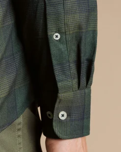 Casual Shirts|Check Shirts<Charles Tyrwhitt Button-Down Collar Non-Iron Twill Multi Check Shirt - Sage Green