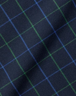 Casual Shirts|M<Charles Tyrwhitt Button-Down Collar Non-Iron Stretch Poplin Check Shirt - Dark Navy