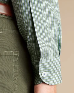 Business Casual Shirts|Dress Shirts<Charles Tyrwhitt Button-Down Collar Non-Iron Check Oxford Shirt - Green