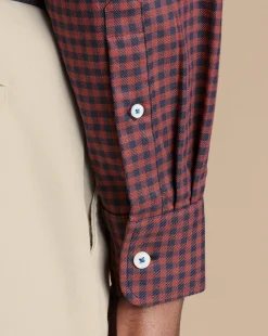 Casual Shirts|Check Shirts<Charles Tyrwhitt Button-Down Collar Non-Iron Twill Gingham Shirt - Salmon Pink