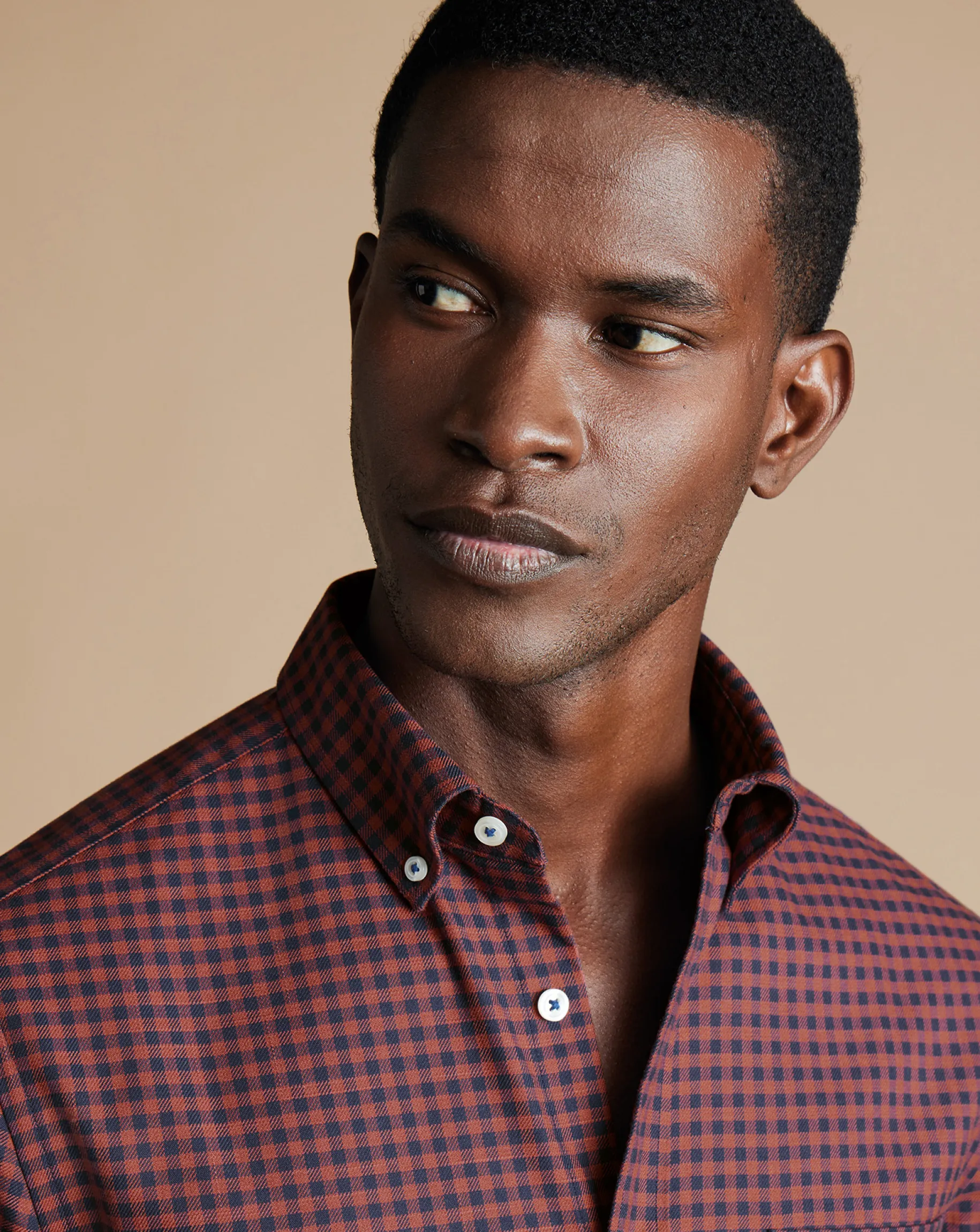 Casual Shirts|Check Shirts<Charles Tyrwhitt Button-Down Collar Non-Iron Twill Gingham Shirt - Salmon Pink