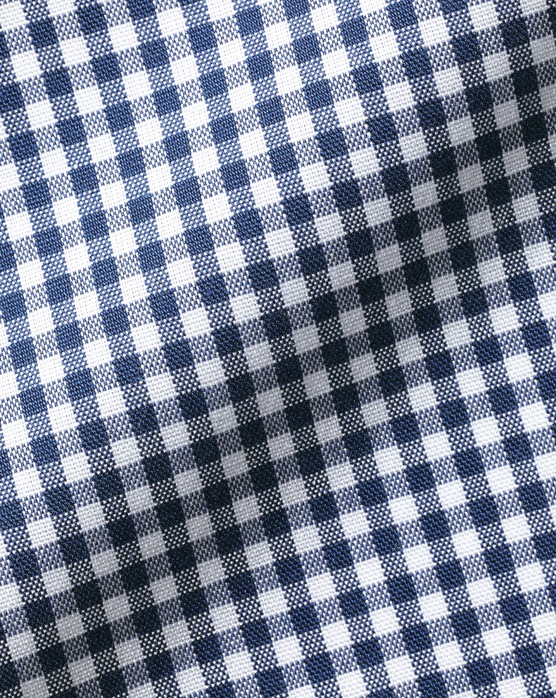 Short Sleeve Shirts|Business Casual Shirts<Charles Tyrwhitt Button-Down Collar Non-Iron Stretch Mini Gingham Short Sleeve Shirt - French Blue