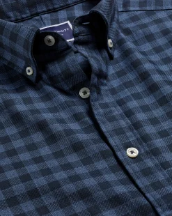 Shirt Sale|Casual Shirts<Charles Tyrwhitt Button-Down Collar Non-Iron Twill Gingham Shirt - Blue Indigo